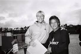 Photo: Tom with Donald Takayama the day Tom won the Cardiff Reef Clean Ocean Contest