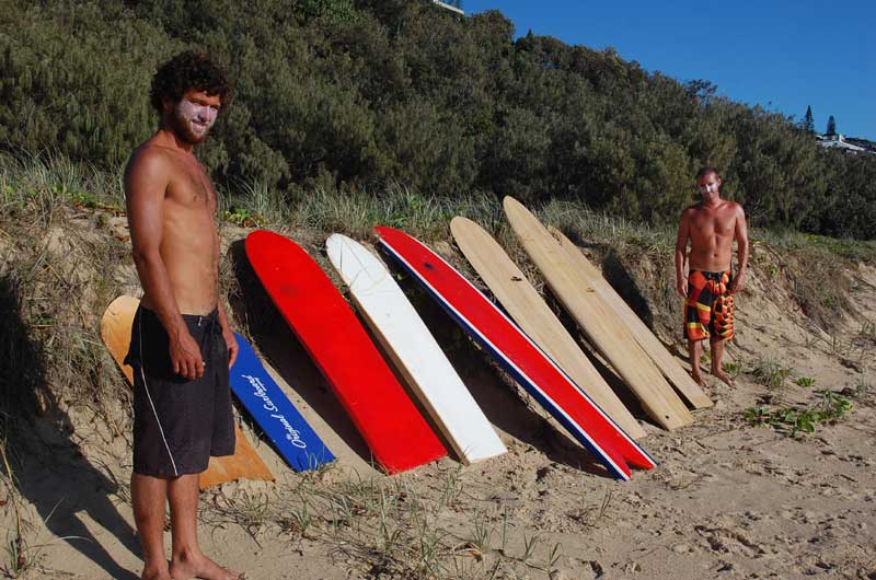 Isaac Blythe with Eduard Russel testing numerous finless craft.