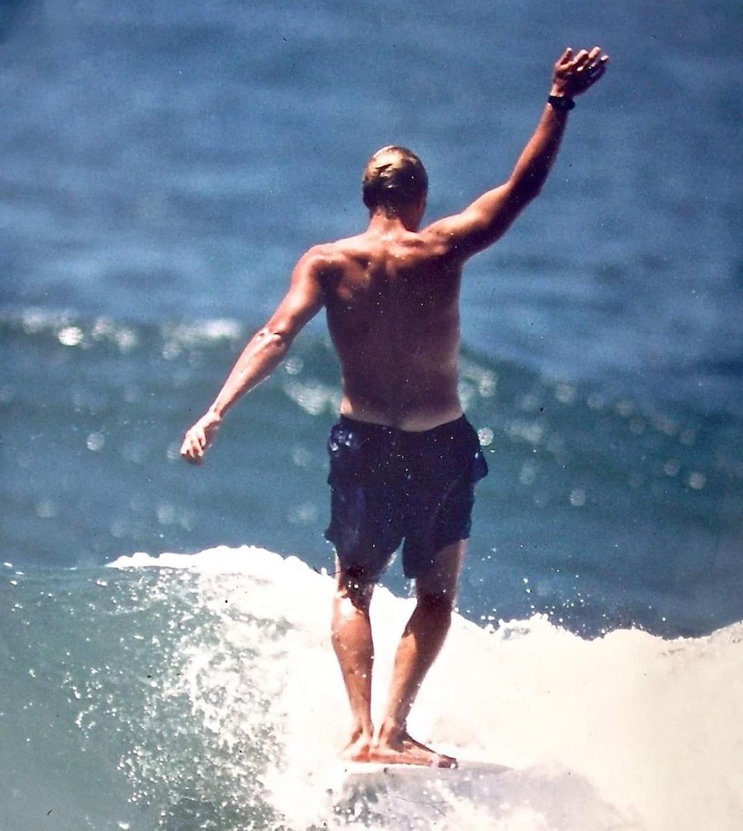 Tom riding a Donald Takayama Speed Shape 1987. Photo Randy Dible